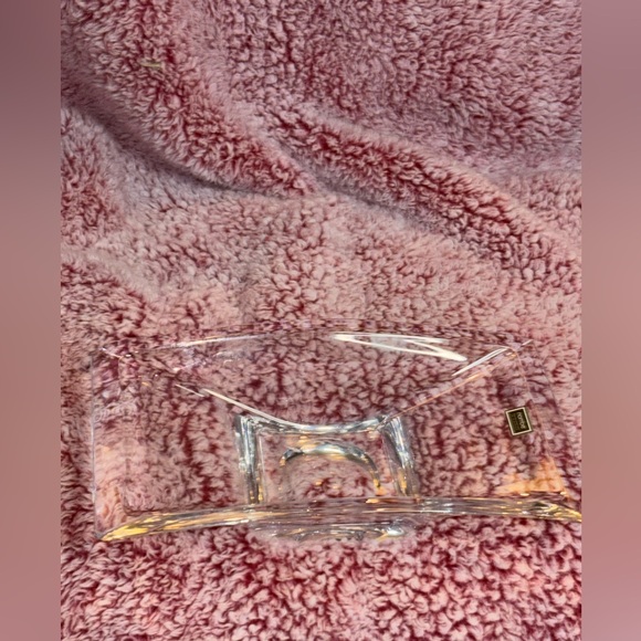 Nambe Rectangular Crystal Bowl 11 1/2" x 6 1/4" x 3" With Tags/Etched - Picture 7 of 7